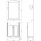 Мебель для ванной ValenHouse Эллина 65 белая, фурнитура бронза, напольная, с дверками