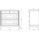 Комод ValenHouse Лиора 90 кальяри, фурнитура хром, напольный, с ящиками