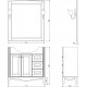 Мебель для ванной ValenHouse Эллина 80 кальяри, фурнитура бронза, напольная, с подсветкой