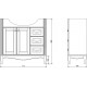Тумба с раковиной ValenHouse Эллина 80 слоновая кость, фурнитура золото, напольная, с доводчиками