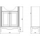 Тумба с раковиной ValenHouse Эллина 65 белая, фурнитура золото, напольная, с дверками