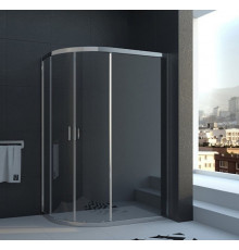 Душевой уголок Veconi Rovigo 120x80х195 профиль хром, стекло прозрачное, прямоугольный-асимметричный, двери раздвижные
