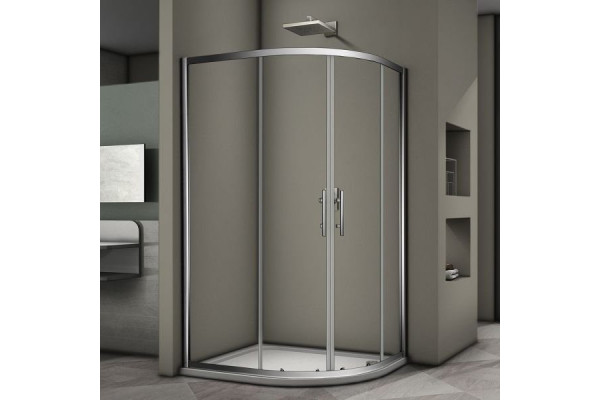 Душевой уголок Veconi Rovigo 120x90х190 профиль хром, стекло прозрачное, прямоугольный-асимметричный, двери раздвижные
