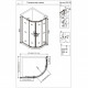 Душевой уголок Veconi Rovigo 120x90х190 профиль хром, стекло прозрачное, прямоугольный-асимметричный, двери раздвижные