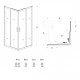 Душевой уголок Veconi Rovigo 80x80х195 профиль черный, стекло прозрачное, квадратный, двери раздвижные