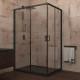 Душевой уголок Veconi Rovigo 120x90х195 профиль черный, стекло прозрачное, прямоугольный, двери раздвижные