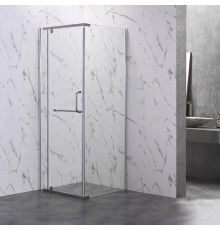 Душевой уголок Veconi Rovigo 80x80х200 профиль хром, стекло прозрачное, квадратный, двери распашные