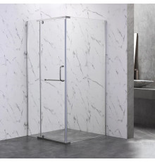 Душевой уголок Veconi Rovigo 100x80х200 профиль хром, стекло прозрачное, квадратный, двери распашные