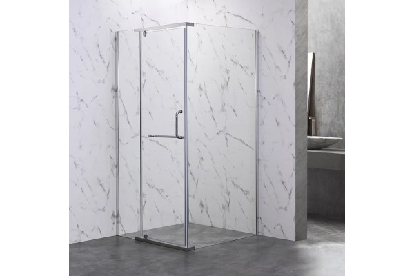 Душевой уголок Veconi Rovigo 120x80х200 профиль хром, стекло прозрачное, прямоугольный, двери распашные