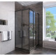 Душевой уголок Veconi Rovigo 80x80х185 профиль черный, стекло прозрачное, квадратный, двери раздвижные