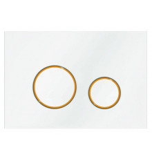 Кнопка смыва Veconi Round Design VFRD004WHG белая с золотом в современном стиле