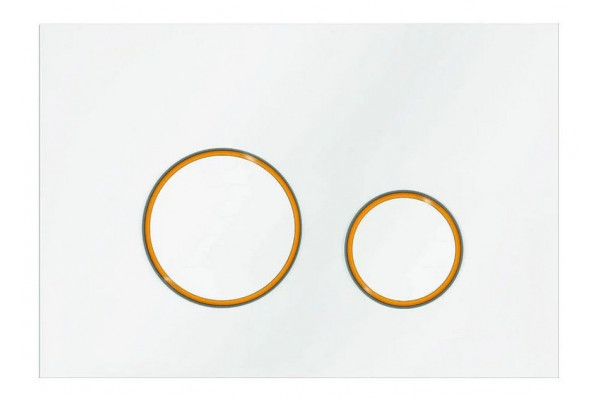 Кнопка смыва Veconi Round Design VFRD004WHG белая с золотом в современном стиле