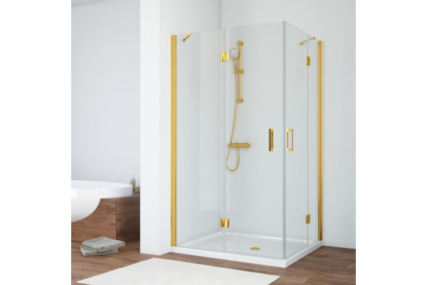 Душевой уголок Vegas Glass AFA-F 110*100 09 01 L профиль золото, стекло прозрачное, прямоугольный, двери распашные