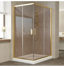 Душевой уголок Vegas Glass ZA-F 120*110 09 05 профиль золото, стекло бронза, прямоугольный, двери раздвижные