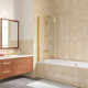 Шторка на ванну Vegas Glass E2V LUX 120 09 01 L профиль золото, стекло прозрачное, складная, левая