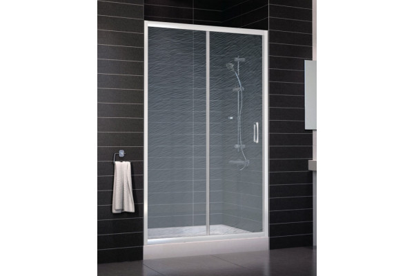 Душевая дверь в нишу Vegas Glass ZP 0120 01 02 стекло шиншилла, 120, раздвижная, профиль белый