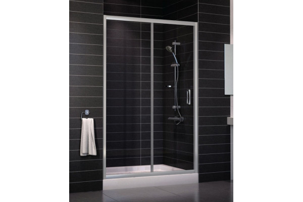 Душевая дверь в нишу Vegas Glass ZP 0125 07 01 стекло прозрачное, 125, раздвижная, профиль хром матовый
