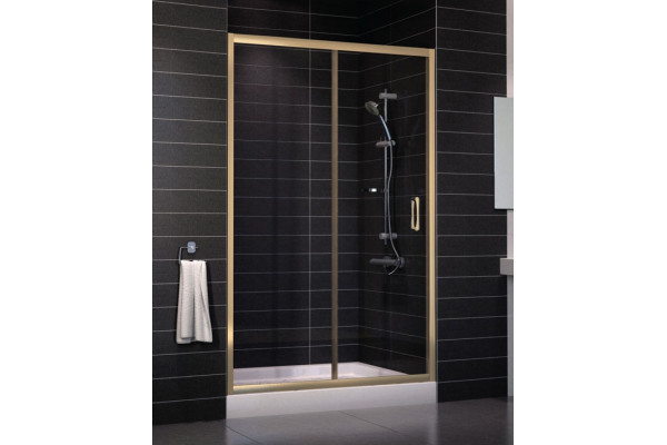 Душевая дверь в нишу Vegas Glass ZP 0125 05 01 стекло прозрачное, 125, раздвижная, профиль бронза