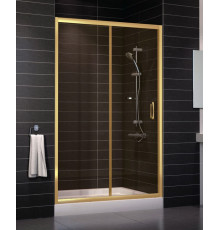 Душевая дверь в нишу Vegas Glass ZP 0125 09 05 стекло бронза, 125, раздвижная, профиль золото