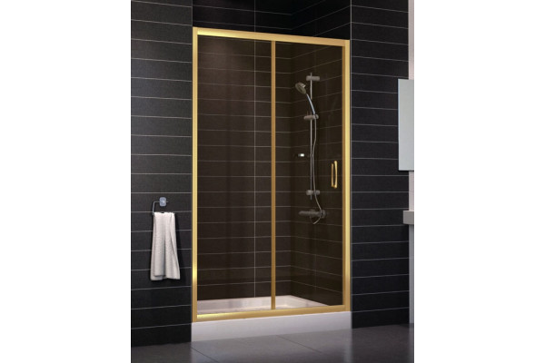 Душевая дверь в нишу Vegas Glass ZP 0115 09 05 стекло бронза, 115, раздвижная, профиль золото