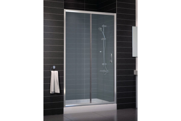 Душевая дверь в нишу Vegas Glass ZP 0115 08 10 стекло сатин, 115, раздвижная, профиль хром