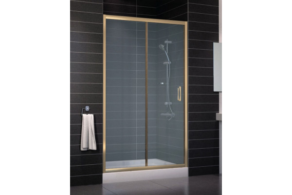 Душевая дверь в нишу Vegas Glass ZP 0115 05 10 стекло сатин, 115, раздвижная, профиль бронза