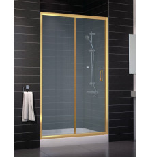 Душевая дверь в нишу Vegas Glass ZP 0115 09 10 стекло сатин, 115, раздвижная, профиль золото