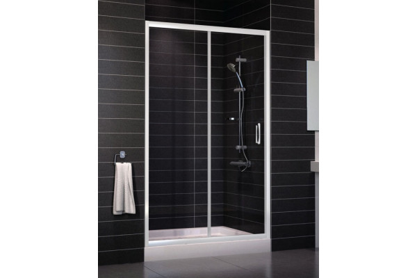 Душевая дверь в нишу Vegas Glass ZP 0120 01 01 стекло прозрачное, 120, раздвижная, профиль белый