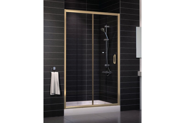 Душевая дверь в нишу Vegas Glass ZP 0120 05 01 стекло прозрачное, 120, раздвижная, профиль бронза