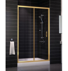 Душевая дверь в нишу Vegas Glass ZP 0120 09 01 стекло прозрачное, 120, раздвижная, профиль золото