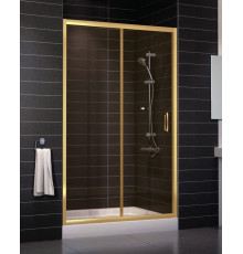Душевая дверь в нишу Vegas Glass ZP 0120 09 05 стекло бронза, 120, раздвижная, профиль золото
