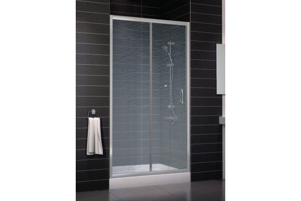 Душевая дверь в нишу Vegas Glass ZP 0105 07 02 стекло шиншилла, 105, раздвижная, профиль хром матовый