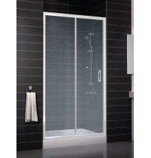 Душевая дверь в нишу Vegas Glass ZP 0105 01 02 стекло шиншилла, 105, раздвижная, профиль белый