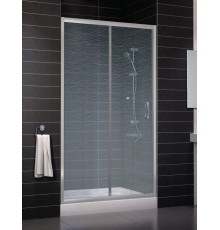 Душевая дверь в нишу Vegas Glass ZP 0110 08 02 стекло шиншилла, 110, раздвижная, профиль хром матовый