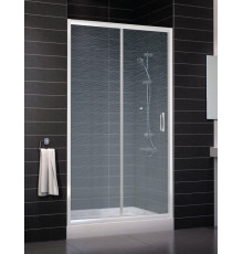 Душевая дверь в нишу Vegas Glass ZP 0110 01 02 стекло шиншилла, 110, раздвижная, профиль белый