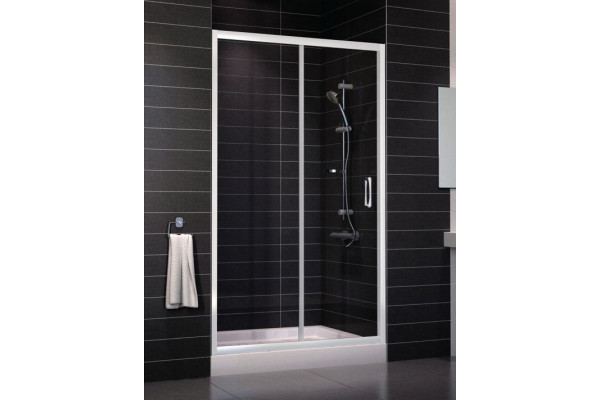 Душевая дверь в нишу Vegas Glass ZP 0115 01 01 стекло прозрачное, 115, раздвижная, профиль белый