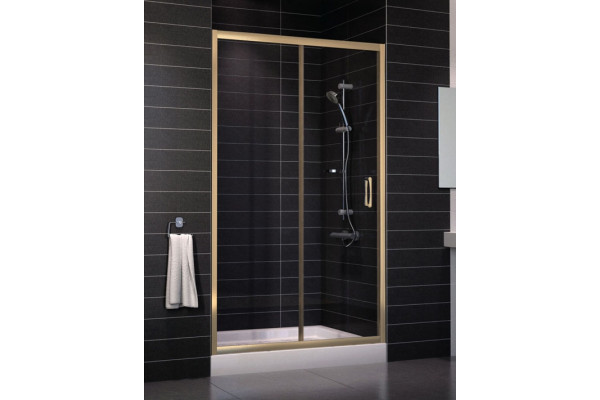Душевая дверь в нишу Vegas Glass ZP 0115 05 01 стекло прозрачное, 115, раздвижная, профиль бронза