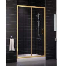 Душевая дверь в нишу Vegas Glass ZP 0115 09 01 стекло прозрачное, 115, раздвижная, профиль золото