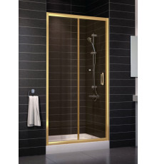 Душевая дверь в нишу Vegas Glass ZP 0100 09 05 стекло бронза, 100, раздвижная, профиль золото
