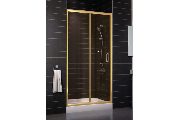 Душевая дверь в нишу Vegas Glass ZP 0100 09 05 стекло бронза, 100, раздвижная, профиль золото