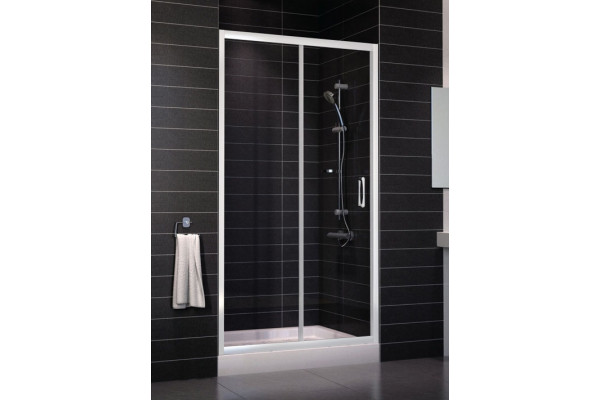 Душевая дверь в нишу Vegas Glass ZP 0105 01 01 стекло прозрачное, 105, раздвижная, профиль белый