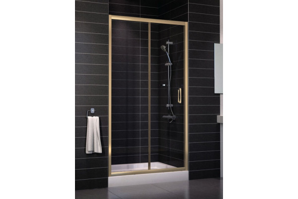 Душевая дверь в нишу Vegas Glass ZP 0105 05 01 стекло прозрачное, 105, раздвижная, профиль бронза