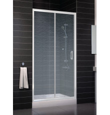 Душевая дверь в нишу Vegas Glass ZP 0100 01 02 стекло шиншилла, 100, раздвижная, профиль белый