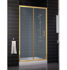Душевая дверь в нишу Vegas Glass ZP 0105 09 10 стекло сатин, 105, раздвижная, профиль золото