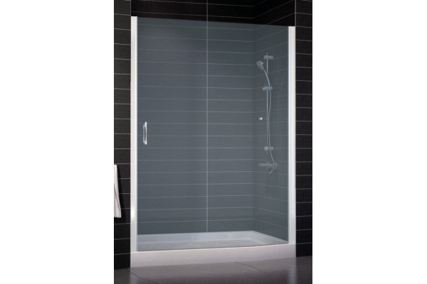 Душевая дверь в нишу Vegas Glass EP 0095 01 10 стекло сатин, 95, распашная, профиль белый