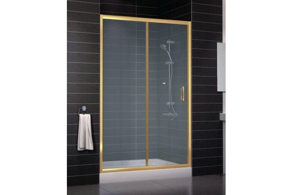 Душевая дверь в нишу Vegas Glass ZP 0125 09 10 стекло сатин, 125, раздвижная, профиль золото