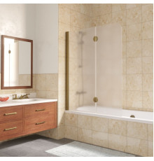 Шторка на ванну Vegas Glass E2V LUX 120 05 10 L профиль бронза, стекло сатин, складная, левая