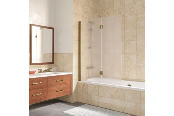 Шторка на ванну Vegas Glass E2V LUX 120 05 10 L профиль бронза, стекло сатин, складная, левая