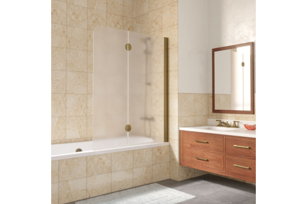 Шторка на ванну Vegas Glass E2V LUX 120 05 10 R профиль бронза, стекло сатин, складная, правая