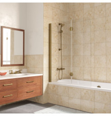 Шторка на ванну Vegas Glass E2V LUX 120 05 01 L профиль бронза, стекло прозрачное, складная, левая